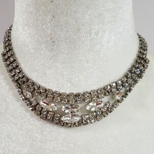 Estate Silver and Crystal Necklace